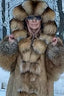 Luxury Red Fox Fur Hooded Coat