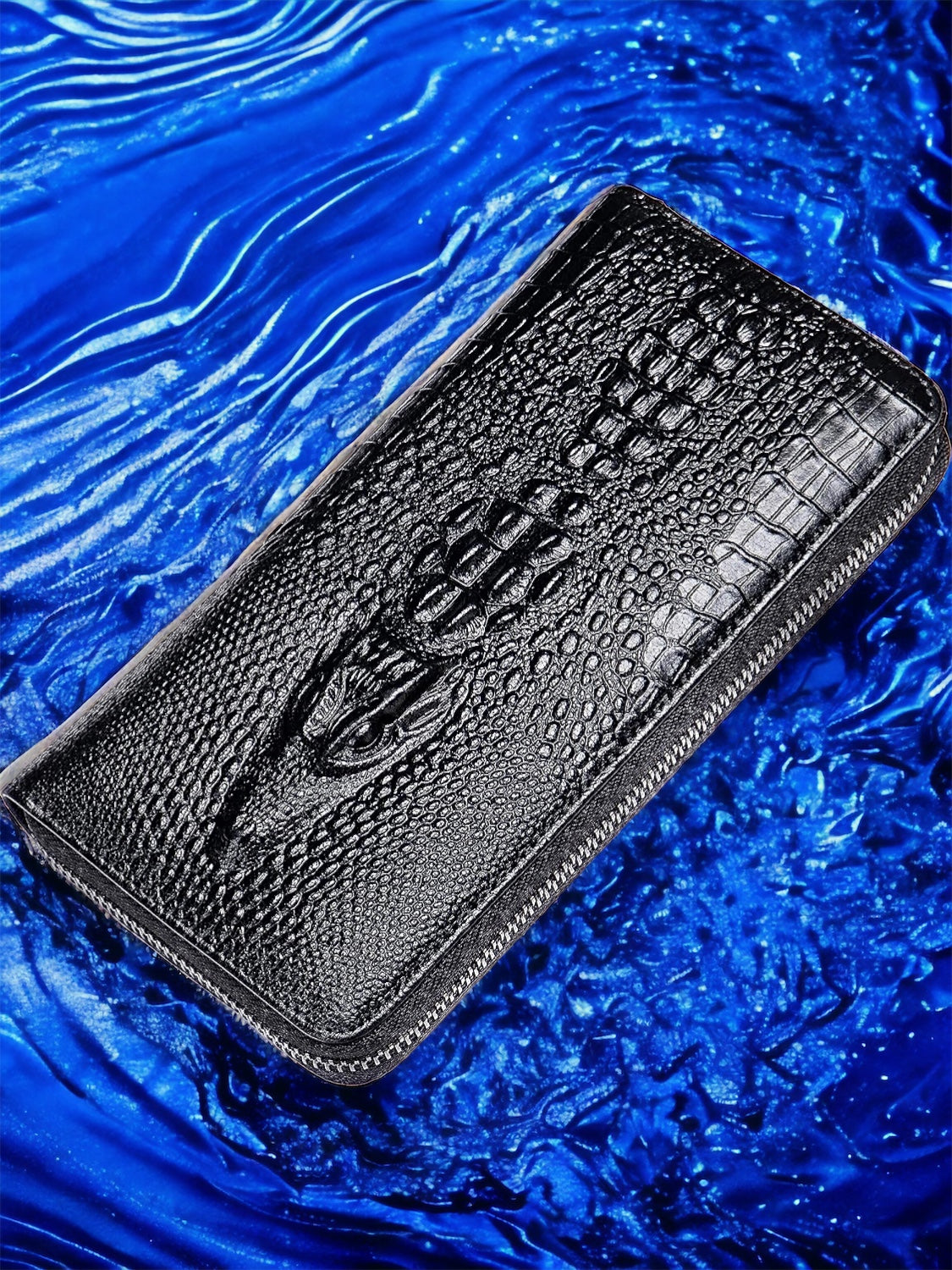 SPI Styles’s Men's Leather Crocodile Pattern Wallet