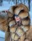 Luxury Red Fox Fur Hooded Coat